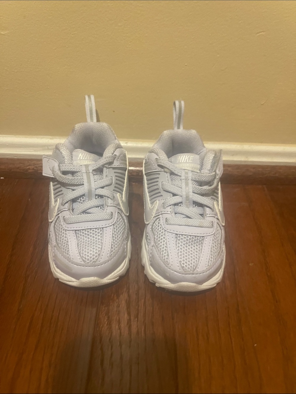 Nike Kids White and Light Gray Sneakers - Youth Athletic Shoes